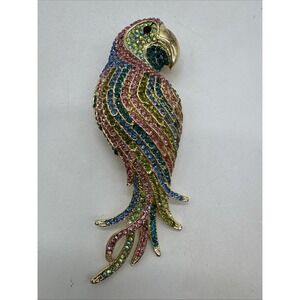 Large Rhinestone Parrot Brooch Or‎ Pendant (your Choice) 4 3/4" Long